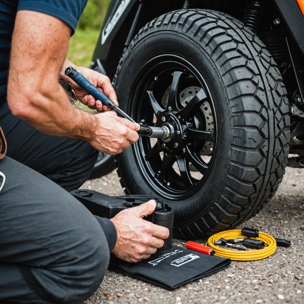 Comment installer un kit de réparation rapide de pneus sur une moto de randonnée ?